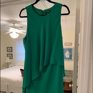 RALPH LAUREN Women’s green layered dress Sz 16
